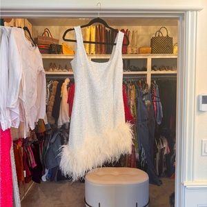 NADINE MERABI S/M feather dress